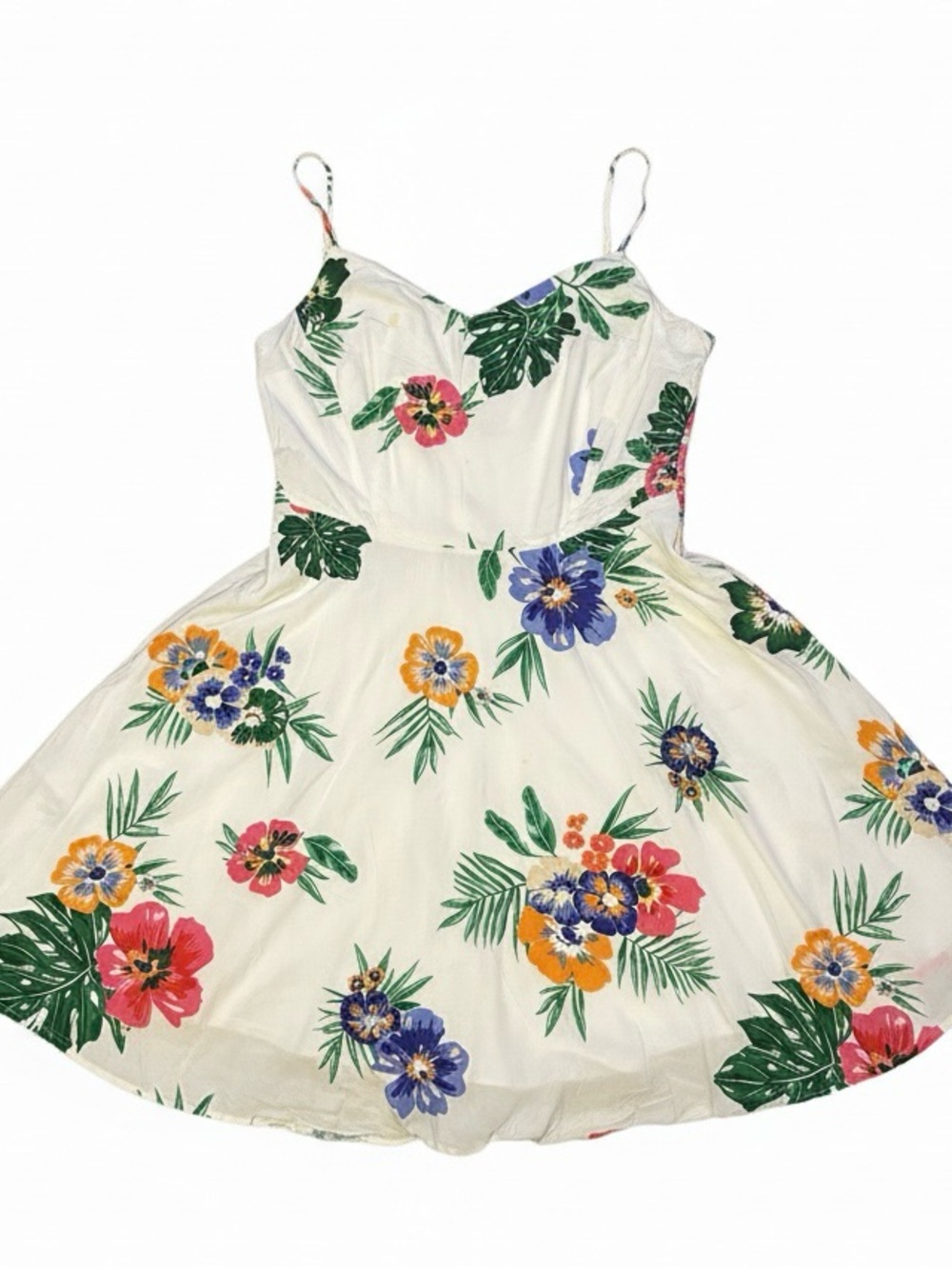 Kohl's White Floral Midi Dress with Multicolor Blooms